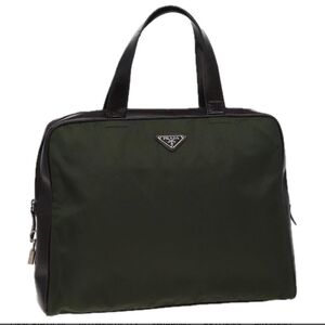 Authentic Vintage Prada Green Tessuto Nylon Women's Handbag